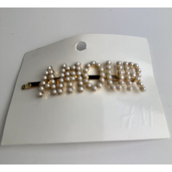 H&M Large Pearl and Gold Hair Pin, J-01 - Picture 2 of 4